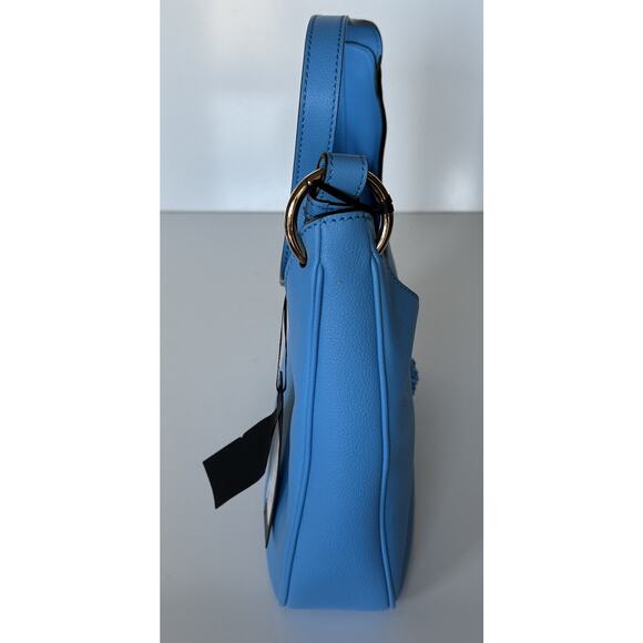 NWT $1875 Versace Medusa Head Calf Leather Blue Medium Hobo Bag 1000699 IT - Picture 4 of 16